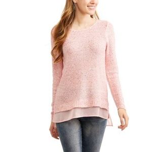 FADED GLORY Sequins 2fer Sweater